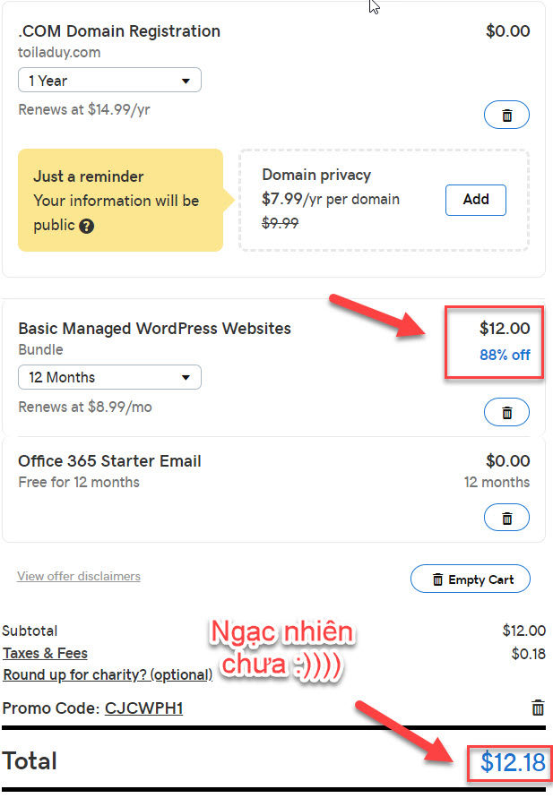 Wordpress Hosting của Godaddy